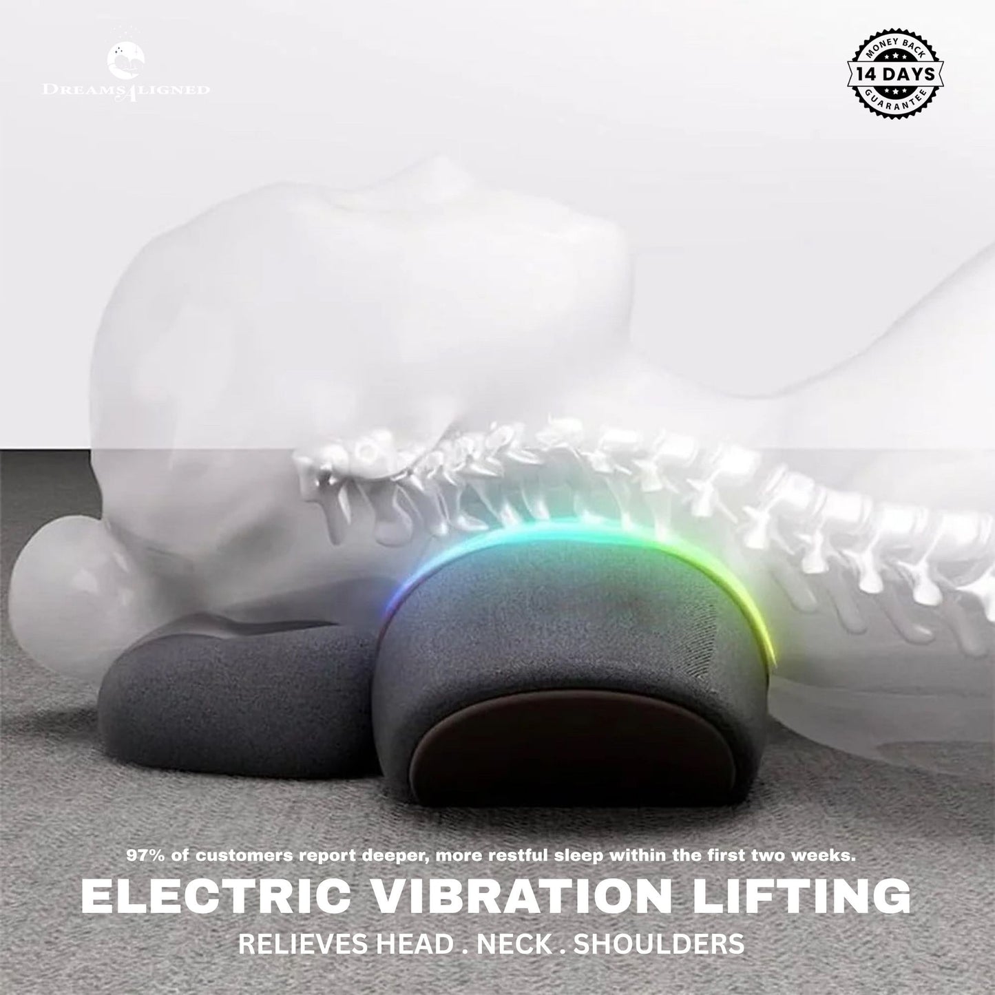 DreamsAligned Heat Compress Traction Massage Pillow