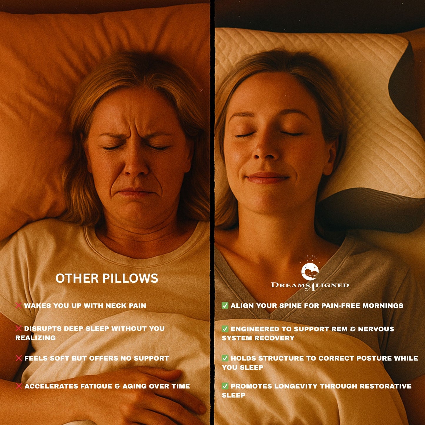 DreamsAligned™ Cervical Deep Rest Pillow