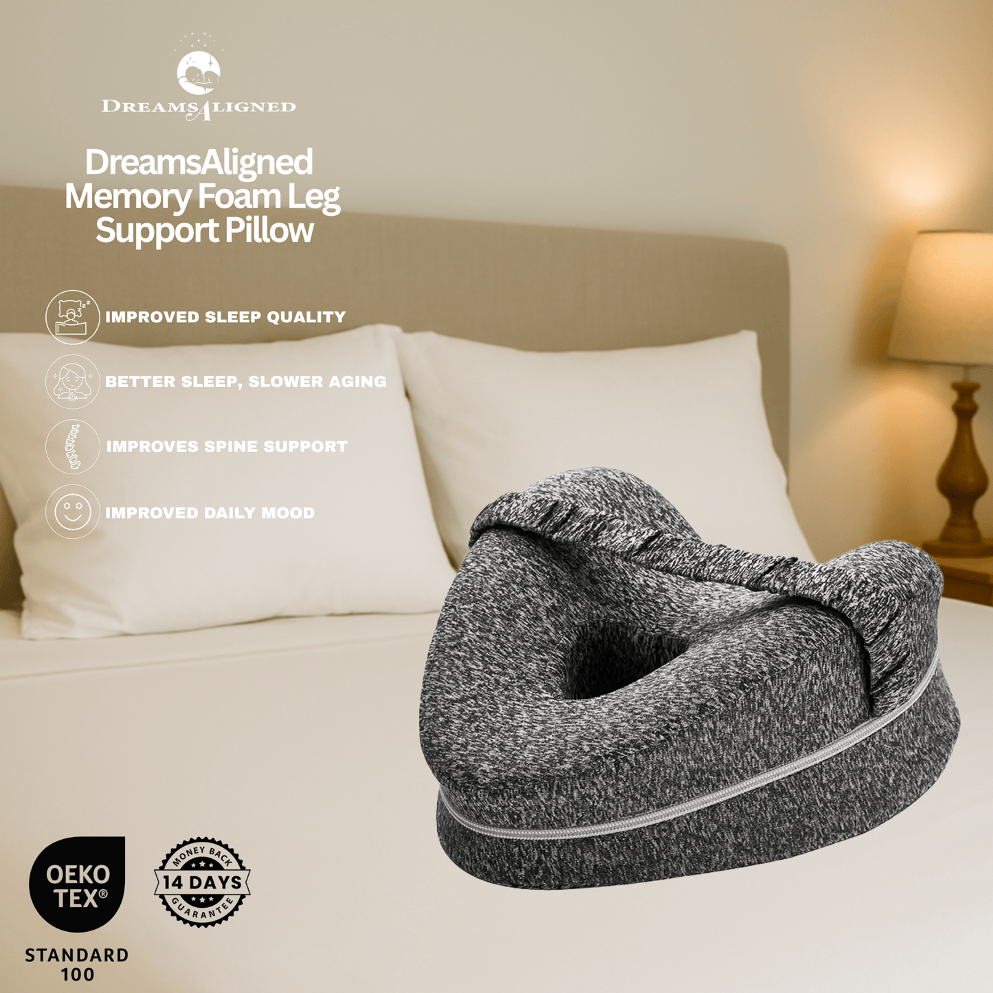 DreamsAligned Memory Foam Leg Support Pillow
