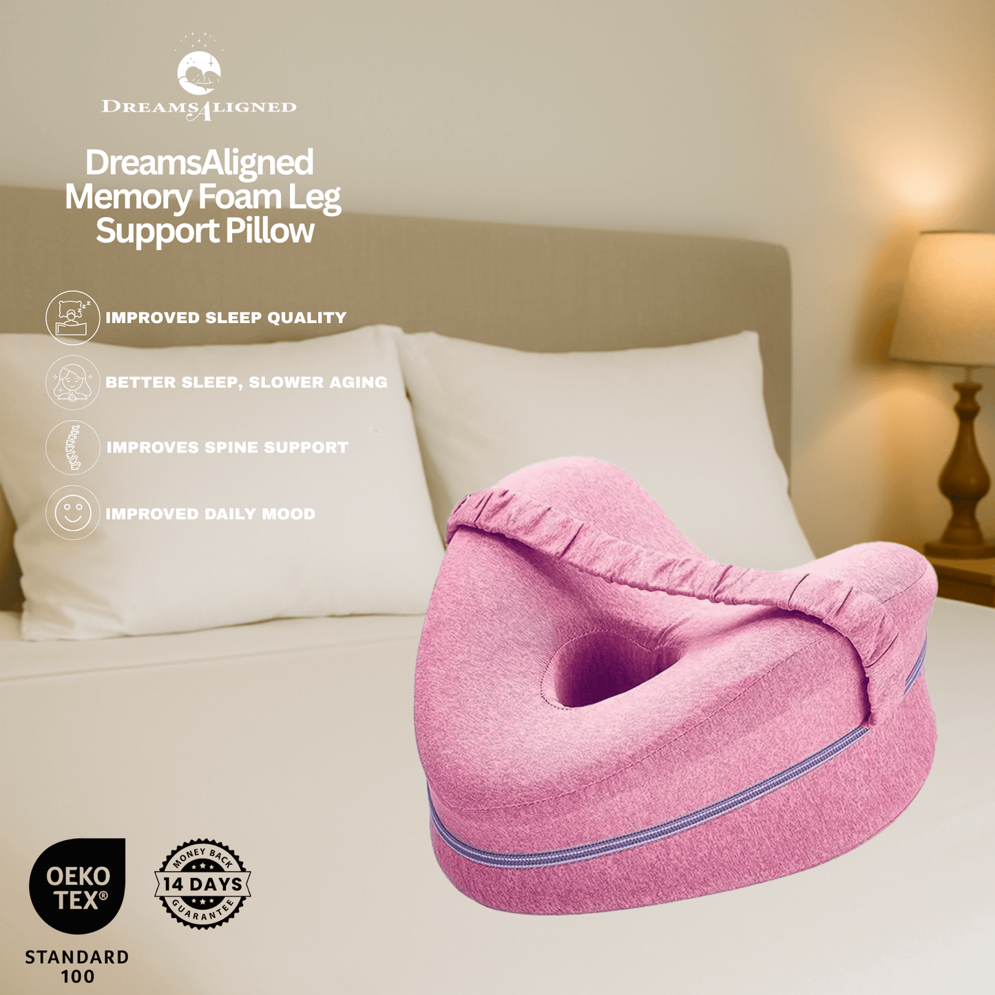 DreamsAligned Memory Foam Leg Support Pillow